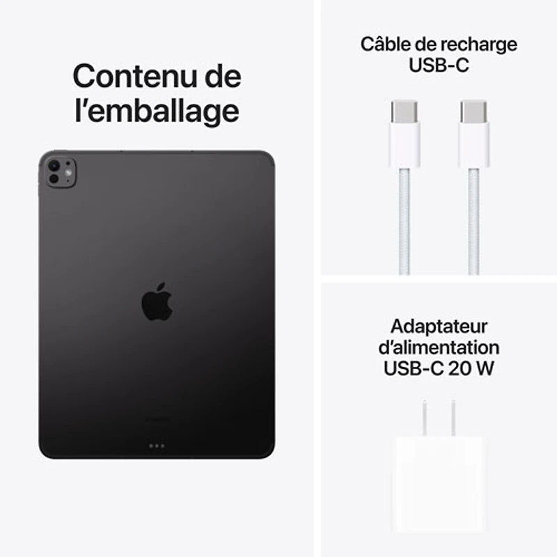 iPad Pro 13 po 512 Go avec Wi-Fi et 5G d'Apple (7e génération) - Noir infini