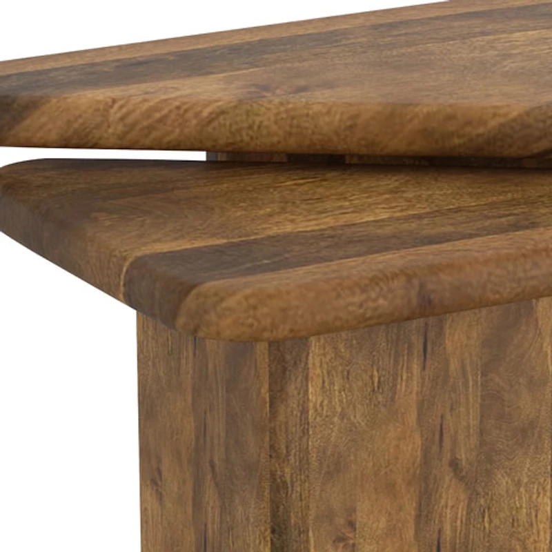 Ensemble de 2 tables triangulaires contemporaines Draco - Noyer