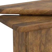 Ensemble de 2 tables triangulaires contemporaines Draco - Noyer