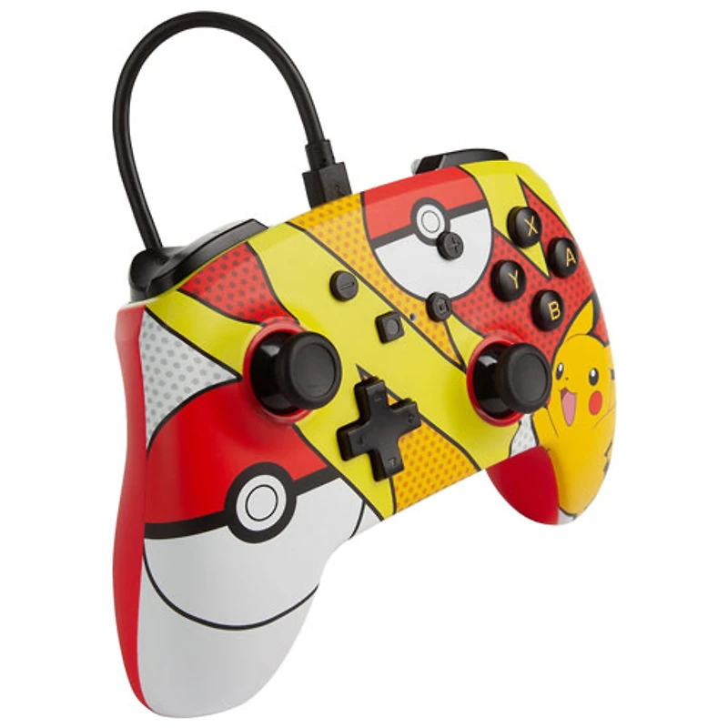 Manette avec fil améliorée de PowerA pour Switch - Pikachu