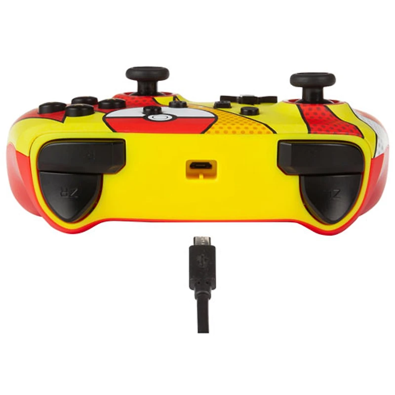 Manette avec fil améliorée de PowerA pour Switch - Pikachu