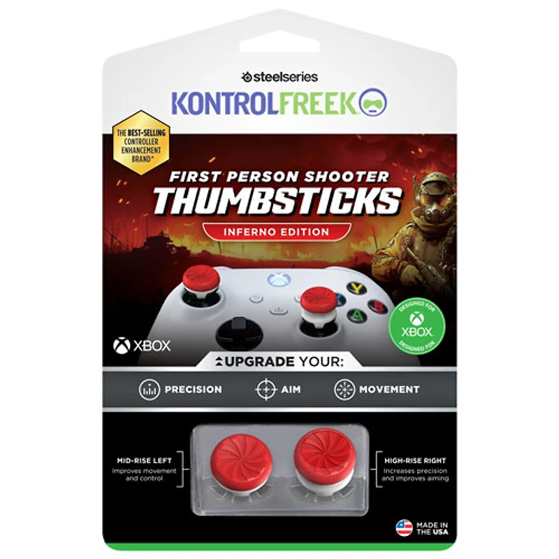 KontrolFreek Performance Thumbsticks Inferno Edition for PS5 - Red/White
