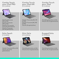 Logitech Combo Touch Keyboard Case with Trackpad for iPad Air 11" (M2, M3 & M4), iPad Air (5th gen) - Oxford Grey - Eng