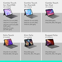 Étui-clavier Combo Touch de Logitech avec pavé pour iPad Pro 11 po (5e gén.) - Graphite - Anglais
