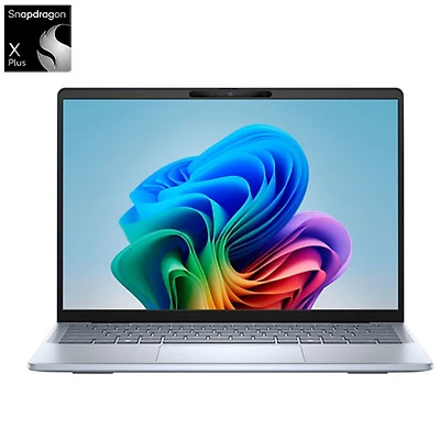 Portable à écran tactile de 14 po Inspiron 14 Plus de Dell avec Copilot+ - Bleu glacier (Snapdragon X Plus/RAM 16 Go/SSD 512 Go)