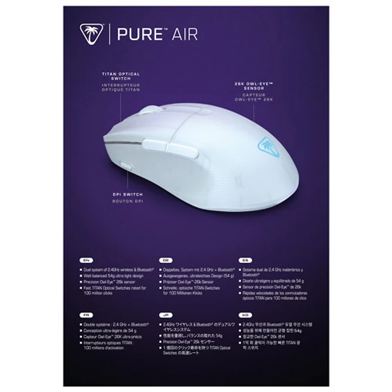 Souris de jeu de 8000 ppp Pure SEL de Turtle Beach - Blanc - Exclusivité de Best Buy