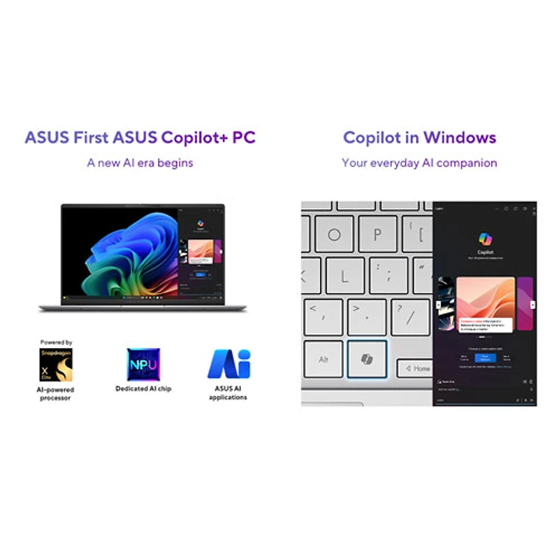 Portable VivoBook S 15 DELO de 15,6 po d'ASUS (Snapdragon X Elite/RAM 32 Go/SSD 1 To) - Argenté