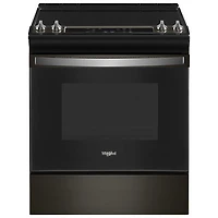 Open Box - Whirlpool 30" 4.8 Cu. Ft. Self-Clean Slide-In Electric Range - Black Stainless - Scratch & Dent