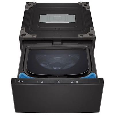 Open Box - LG Sidekick 27" 1.0 Cu. Ft. Laundry Pedestal Washer (WD300CB) - Black Steel - Scratch & Dent