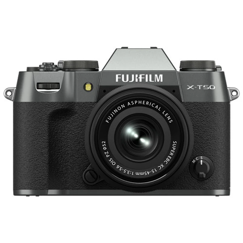 Appareil photo sans miroir X-T50 de Fujifilm avec objectif 15-45 mm - Argenté anthracite
