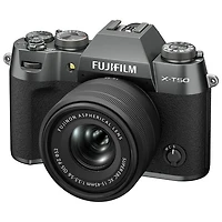 Appareil photo sans miroir X-T50 de Fujifilm avec objectif 15-45 mm - Argenté anthracite