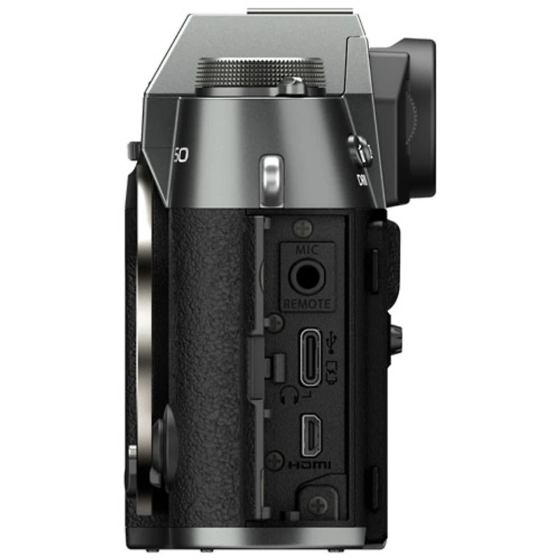 Appareil photo sans miroir X-T50 de Fujifilm avec objectif 15-45 mm - Argenté anthracite
