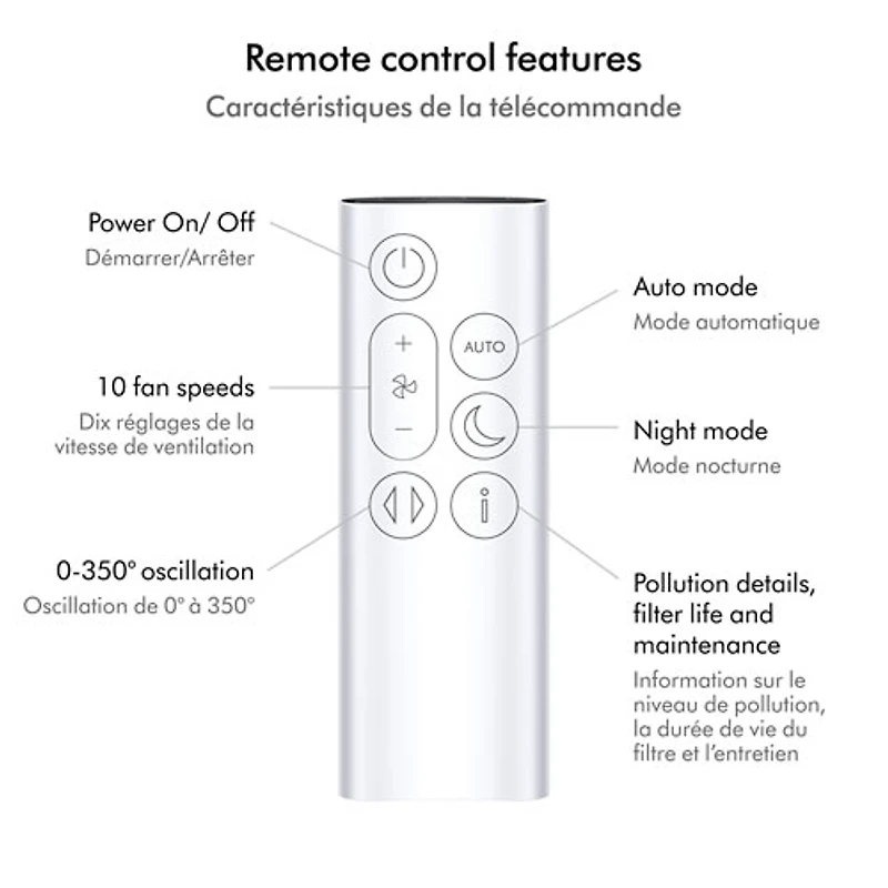 Ventilateur-purificateur Cool Gen1 TP10 de Dyson avec filtre HEPA - Blanc