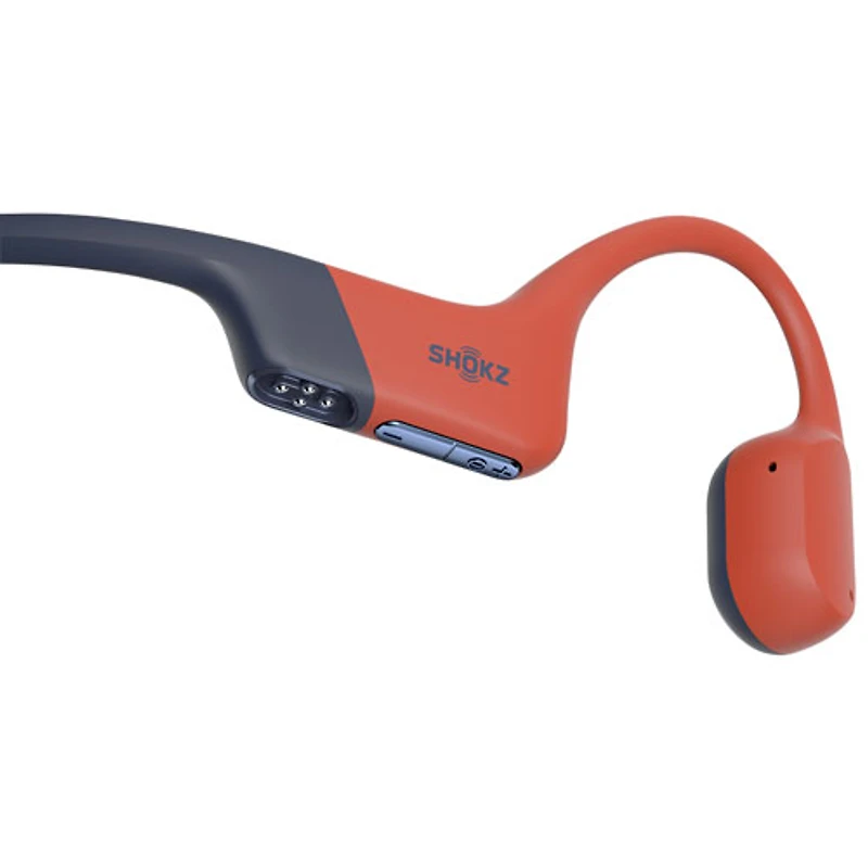 Écouteurs Bluetooth étanches à oreilles libres et à conduction osseuse OpenSwim Pro de Shokz - Rouge