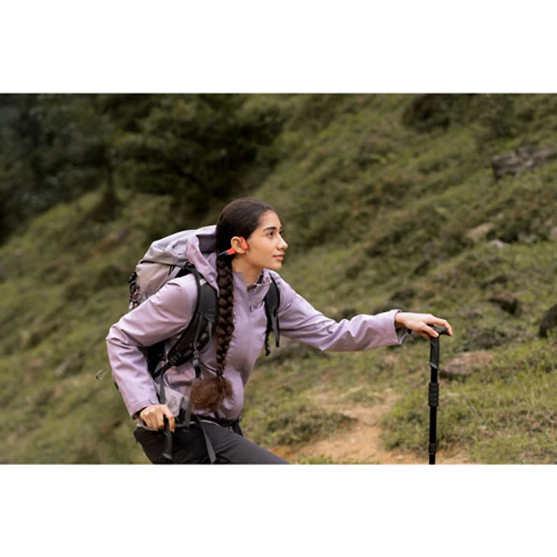 Écouteurs Bluetooth étanches à oreilles libres et à conduction osseuse OpenSwim Pro de Shokz - Rouge