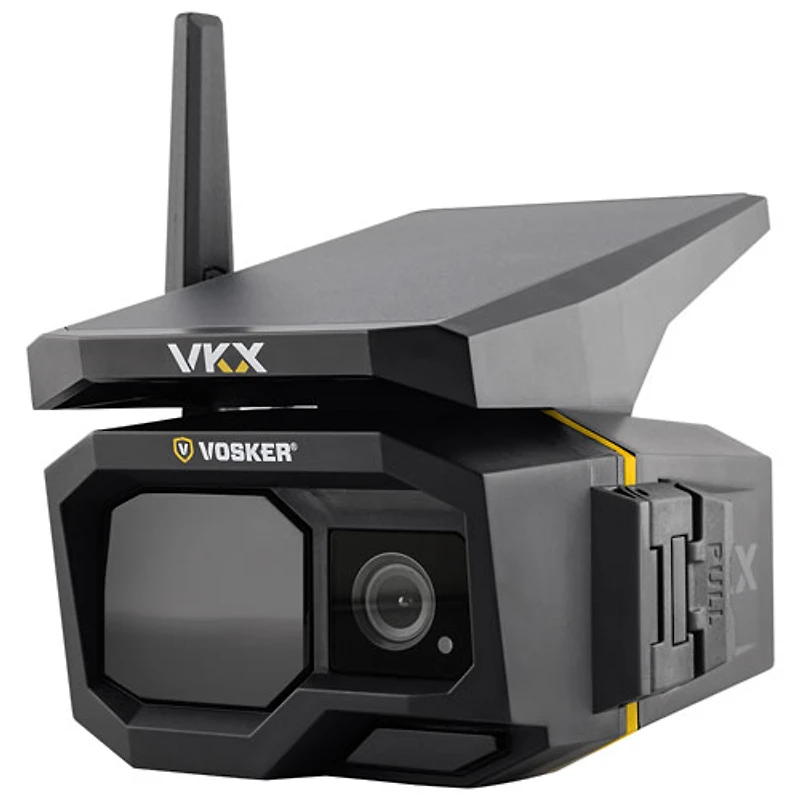 Caméra de surveillance IP d'extérieur HD intégrale 1080p 4G-LTE hors réseau solaire VKX de Vosker - Noir