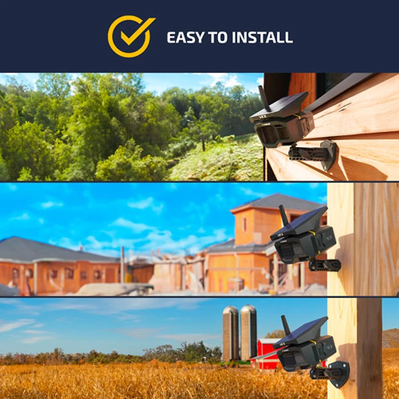 Caméra de surveillance IP d'extérieur HD intégrale 1080p 4G-LTE hors réseau solaire VKX de Vosker - Noir