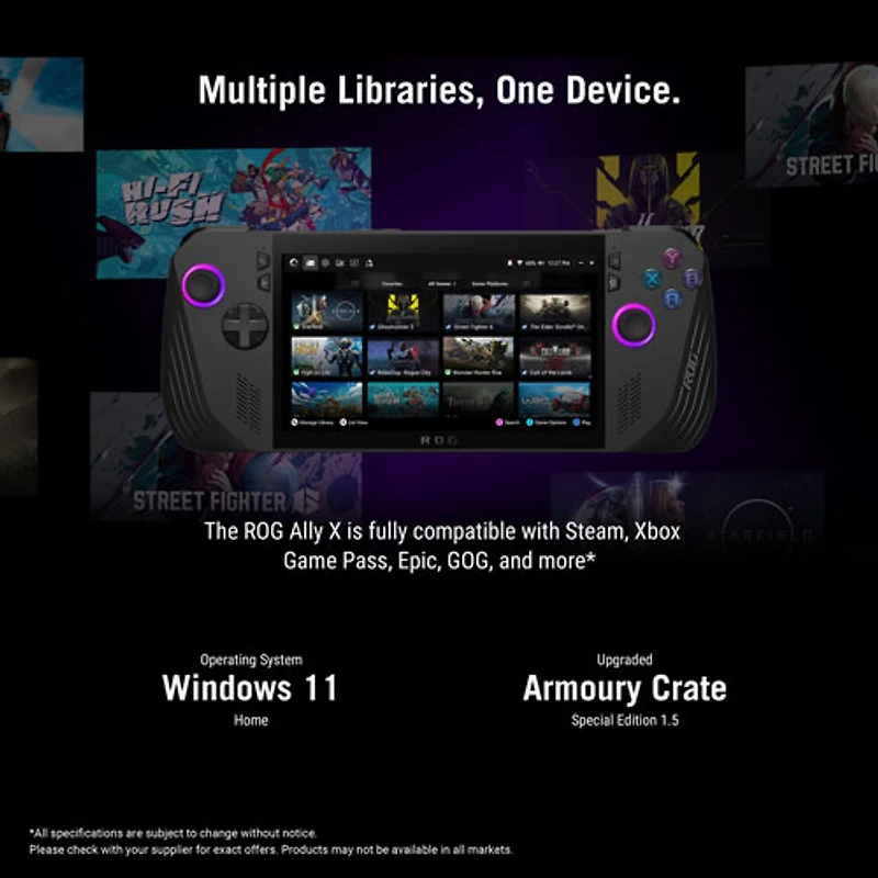 ASUS ROG Ally X 7" 1080p Touch Gaming Console (AMD Ryzen Z1 Extreme/24GB RAM/1TB SSD/Win 11/Xbox GamePass)