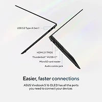 Portable DELO de 16 po VivoBook S 16 d'ASUS - Noir neutre (EVO Ultra 5 d'Intel - 125H/RAM 16 Go/SSD 512 Go)