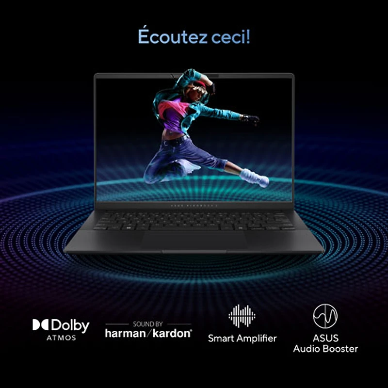 Portable DELO de 16 po VivoBook S 16 d'ASUS - Noir neutre (EVO Ultra 5 d'Intel - 125H/RAM 16 Go/SSD 512 Go)