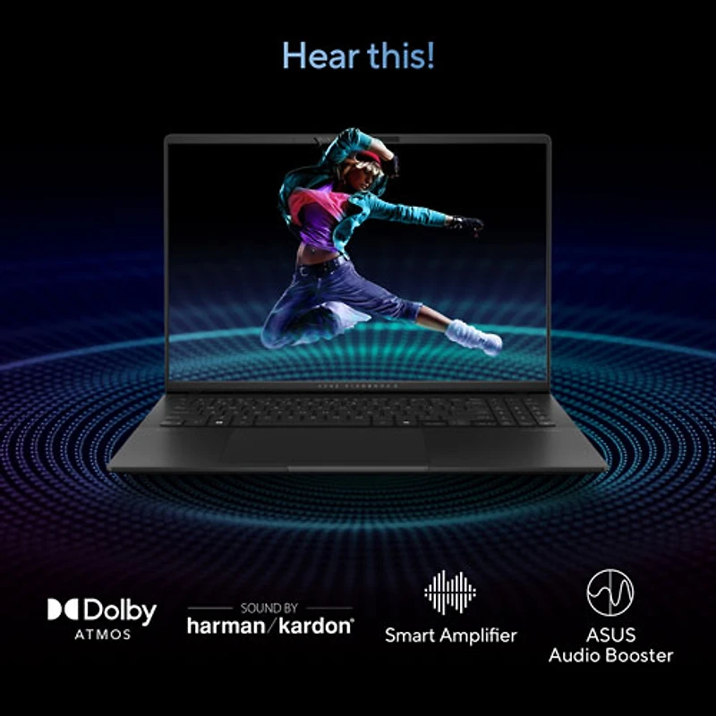 Portable DELO de 16 po VivoBook S 16 d'ASUS - Noir neutre (EVO Ultra 9 d'Intel - 185H/RAM 16 Go/SSD 1 To)