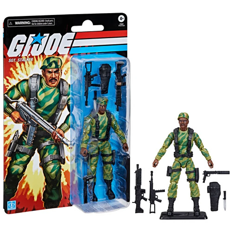 Hasbro G.I. Joe Classified Series - Figurine d'action de Sgt. Stalker dans un emballage-coque rétro