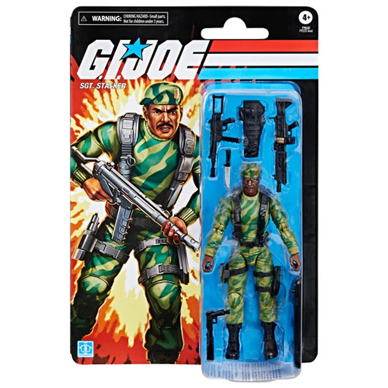 Hasbro G.I. Joe Classified Series - Figurine d'action de Sgt. Stalker dans un emballage-coque rétro
