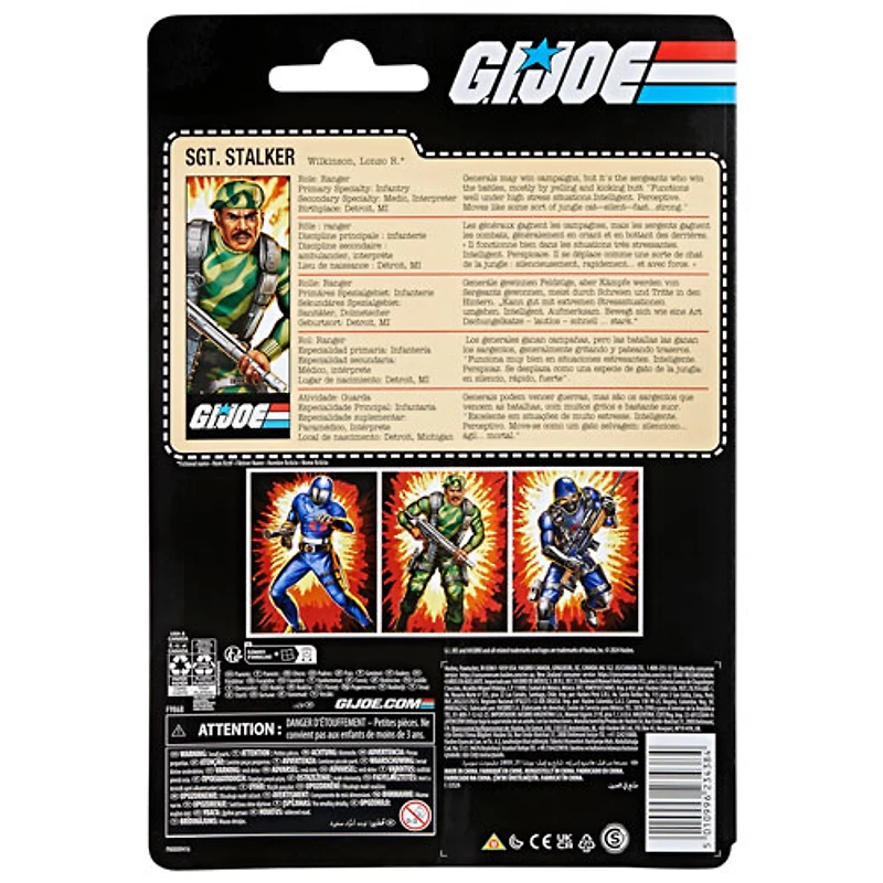 Hasbro G.I. Joe Classified Series - Figurine d'action de Sgt. Stalker dans un emballage-coque rétro