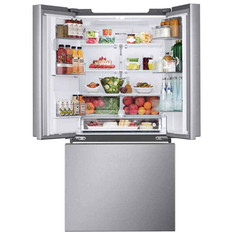 Réfrigérateur à 3 portes 24,5 pi³ 33 po avec distributeur d'eau et de glaçons de LG (LF25S6330S) - Inox