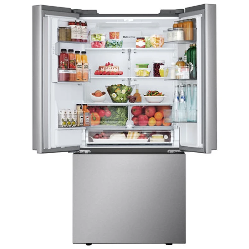 Réfrigérateur à 3 portes 24,5 pi³ 33 po avec distributeur d'eau et de glaçons de LG (LF25S6330S) - Inox
