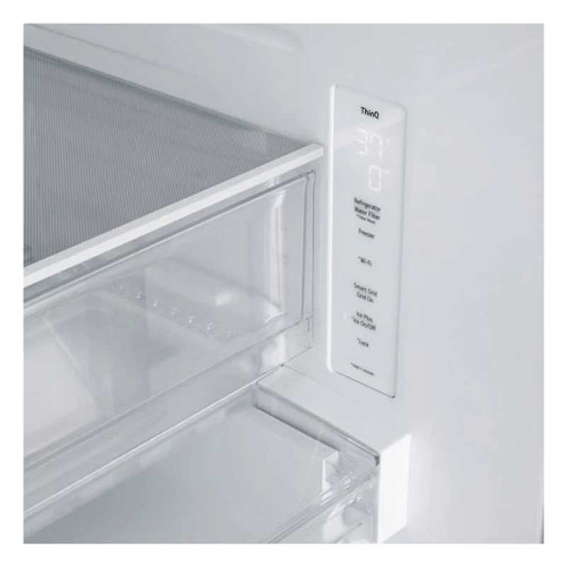 Réfrigérateur à 3 portes 24,5 pi³ 33 po avec distributeur d'eau et de glaçons de LG (LF25S6330S) - Inox