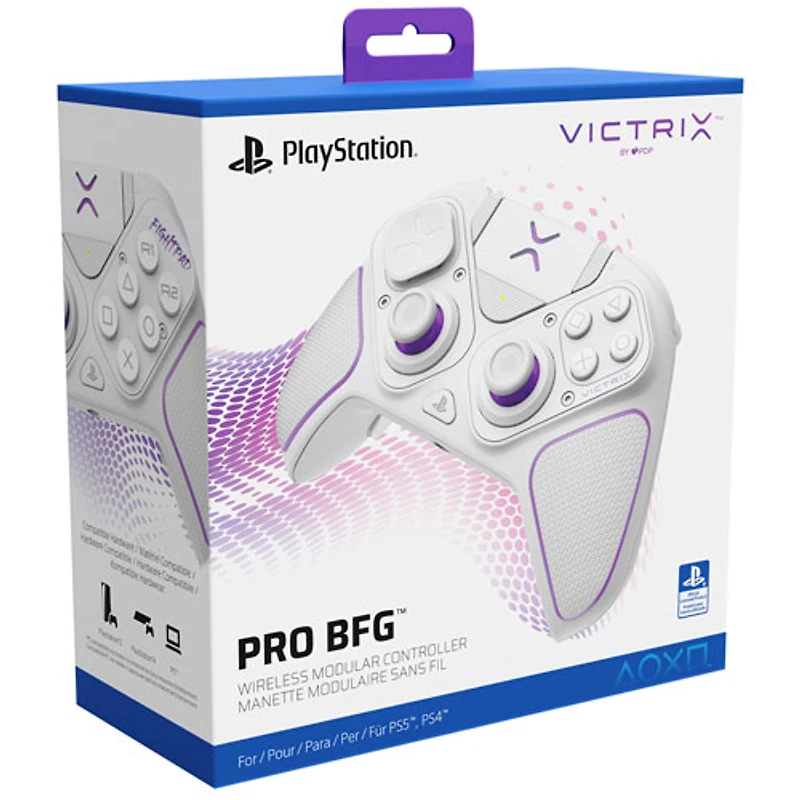 Manette de jeu sans fil Victrix Pro BFG de PDP pour PS5/PS4/PC - Blanc