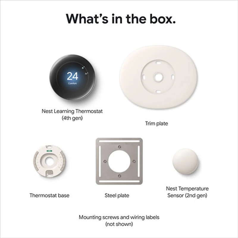 Thermostat intelligent Wi-Fi Nest Learning de Google (4e génération) - Noir volcanique lustré