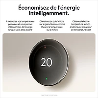 Thermostat intelligent Wi-Fi Nest Learning de Google (4e génération) - Noir volcanique lustré