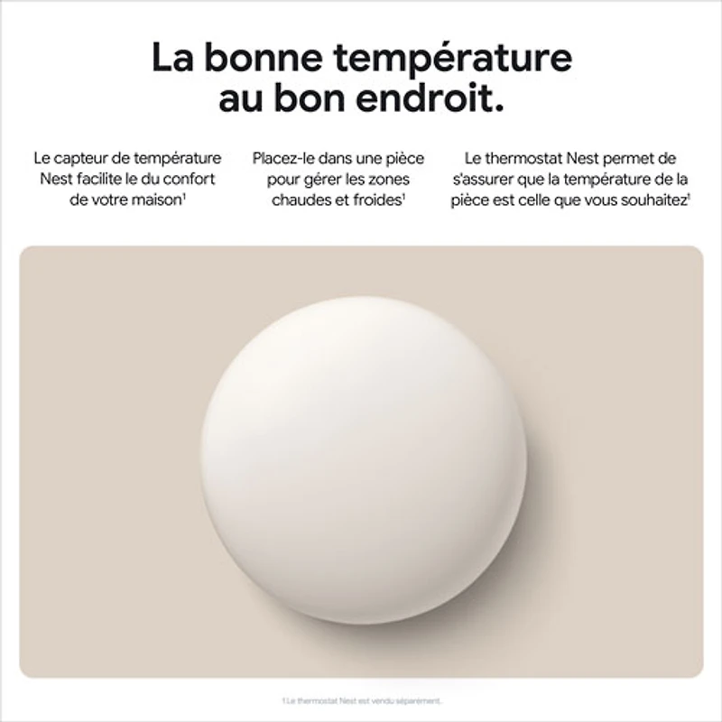 Capteur de température Nest de Google (2e génération) - Porcelaine