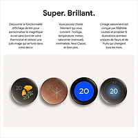 Thermostat intelligent Wi-Fi Nest Learning de Google (4e génération) - Or poli