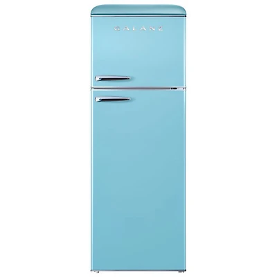 Open Box - Galanz Retro 24" 12 Cu. Ft. Freestanding Top Freezer Refrigerator - Bebop Blue - Scratch & Dent