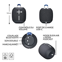 Ultimate Ears WONDERBOOM 4 Waterproof Bluetooth Wireless Speaker - Active Black