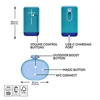 Haut-parleur sans fil Bluetooth étanche EVERBOOM d'Ultimate Ears - Bleu cobalt