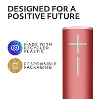 Haut-parleur sans fil Bluetooth étanche BOOM 4 d'Ultimate Ears - Rouge framboise