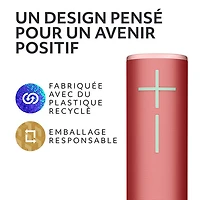 Haut-parleur sans fil Bluetooth étanche BOOM 4 d'Ultimate Ears - Rouge framboise