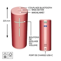 Ultimate Ears MEGABOOM 4 Waterproof Bluetooth Wireless Speaker - Raspberry Red
