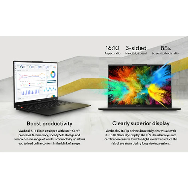 ASUS Vivobook S 16 Flip 16" Touchscreen Laptop - Midnight Black (Intel Core i5-13500H/1TB SSD/16GB RAM)