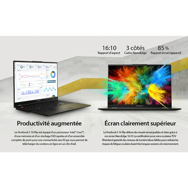 ASUS Vivobook S 16 Flip 16" Touchscreen Laptop - Midnight Black (Intel Core i5-13500H/1TB SSD/16GB RAM)