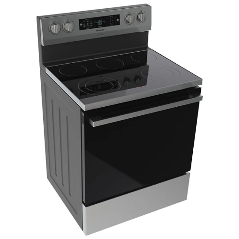 Cuisinière électrique autonome avec convection véritable et friture à l'air 5,8 pi³ 30 po de Hisense (HBE3502CAS) - Inox