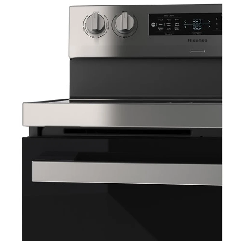 Cuisinière électrique autonome avec convection véritable et friture à l'air 5,8 pi³ 30 po de Hisense (HBE3502CAS) - Inox