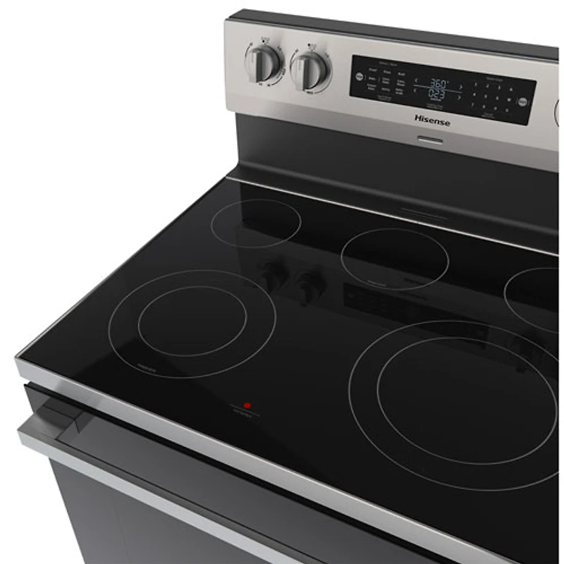 Cuisinière électrique autonome avec convection véritable et friture à l'air 5,8 pi³ 30 po de Hisense (HBE3502CAS) - Inox