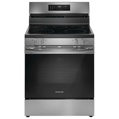 Boîte ouverte - Cuisinière électrique à 5 éléments avec ventilateur à convection et friture à air chaud de 5,3 pi³ et 30 po de Frigidaire - Acier inoxydable
