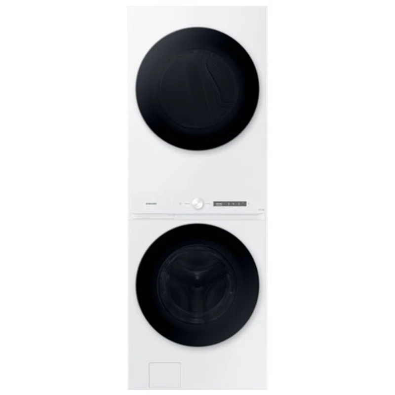 Open Box - Samsung 5.3 Cu. Ft. Front Load Electric Washer & Dryer Laundry Hub - White - Scratch & Dent