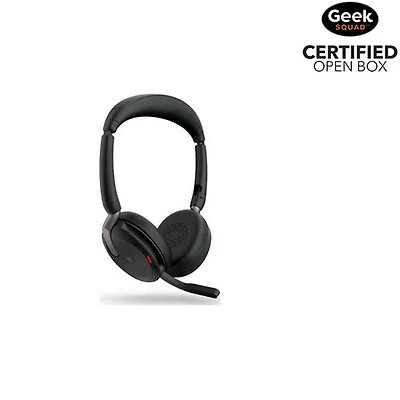 Boîte ouverte - Casque d'écoute Bluetooth 5.2 100 % sans fil à suppression active du bruit avec micro Evolve2 de Jabra